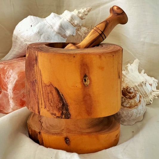 Italian Olive Wood Mortar & Pestal