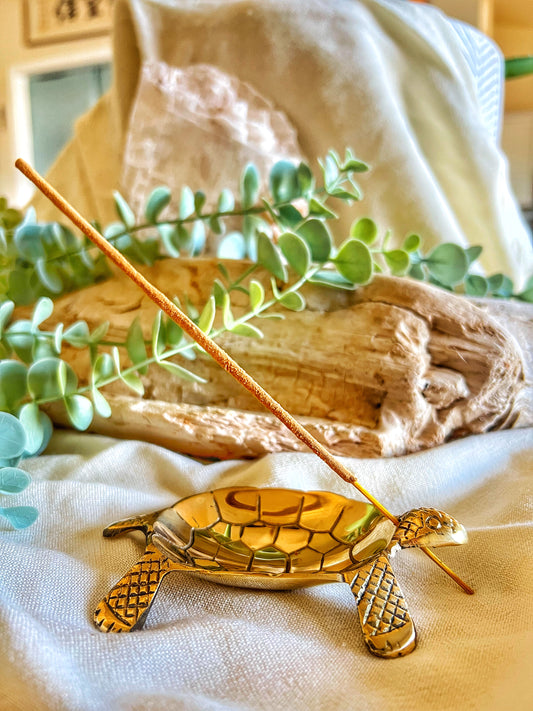 Brass Turtle Incense Holder